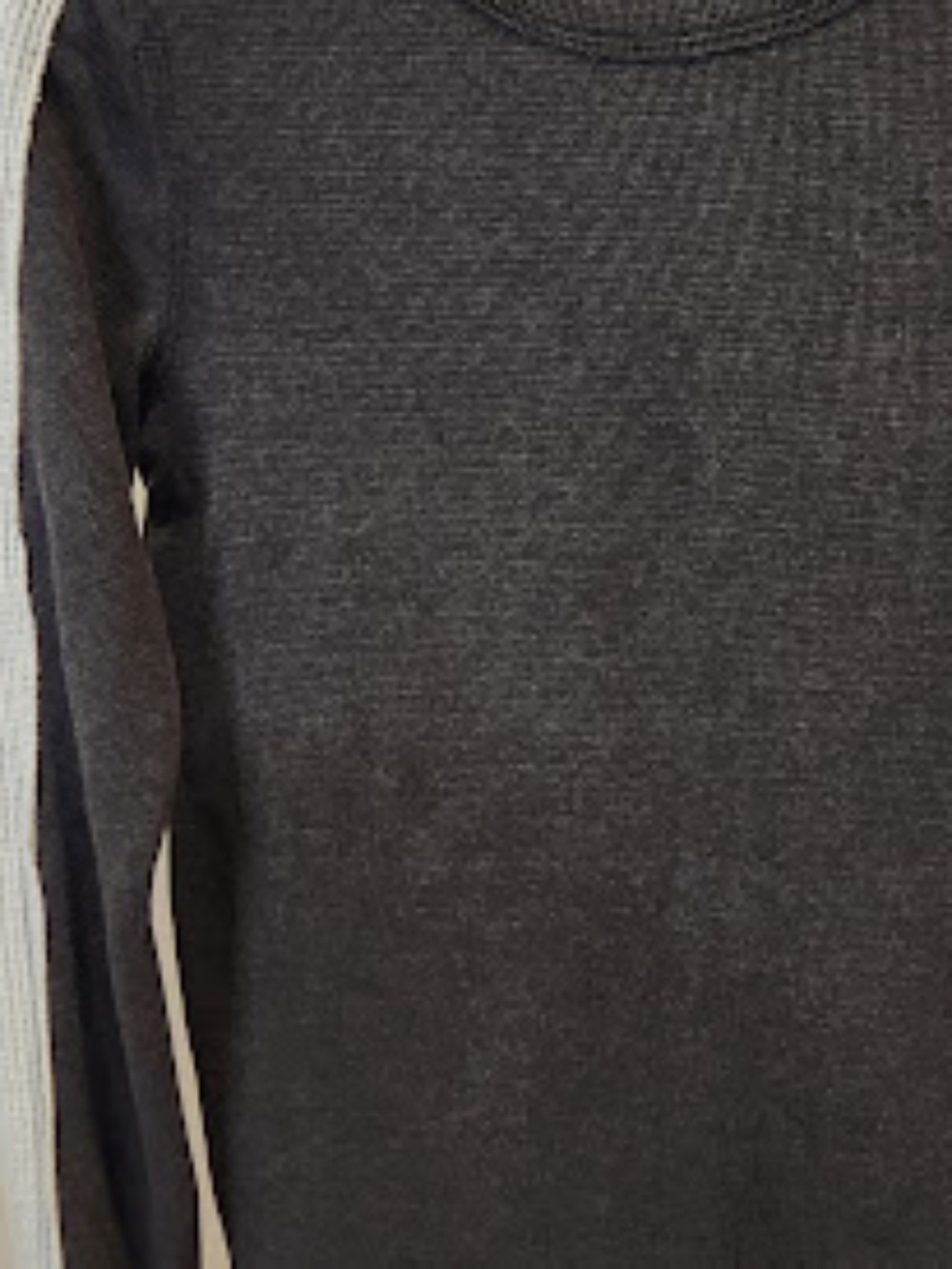 We The Free, Waffle Knit Gray Top, White texture patterns, Women’s L, like New